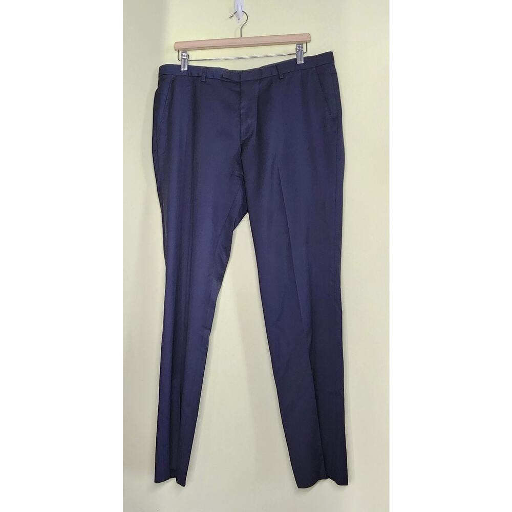 Boss Hugo Boss Dress Pants Mens 36R Navy Blue Virgin Wool Trouser Tailored Luxe
